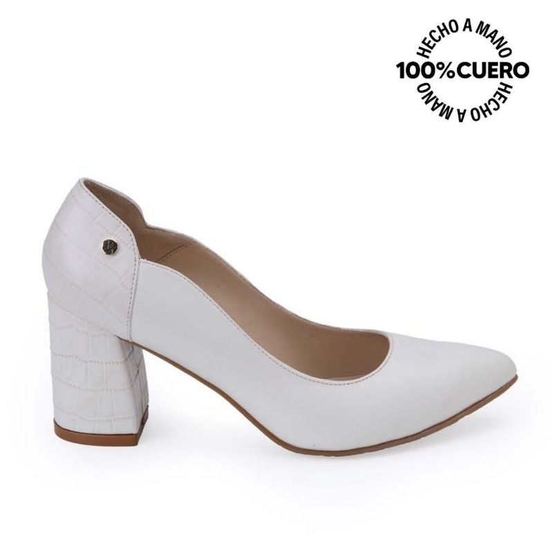 VIALE - Zapato Reina Vestir TATI-2520 Hueso Viale Cuero