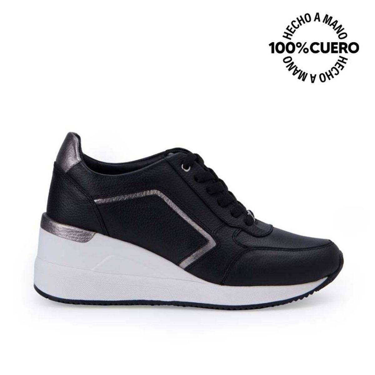 VIALE - Zapatilla Casual REC-2505 NegPeltr Viale Cuero