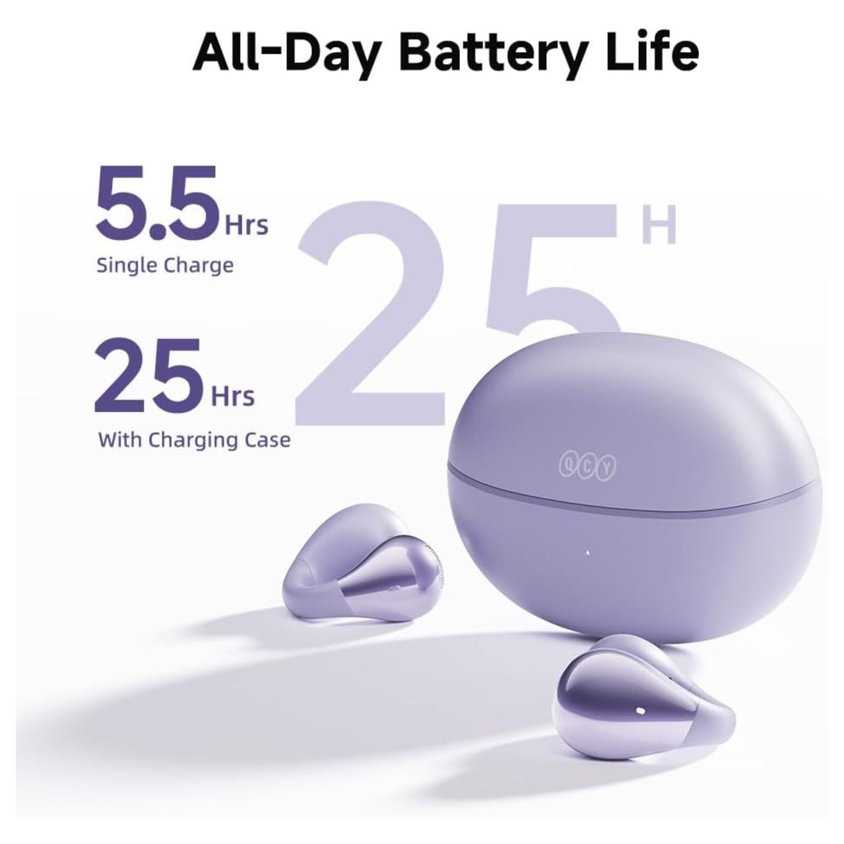 QCY - Audífono Bluetooth QCY Crossky C30 Lila 25h