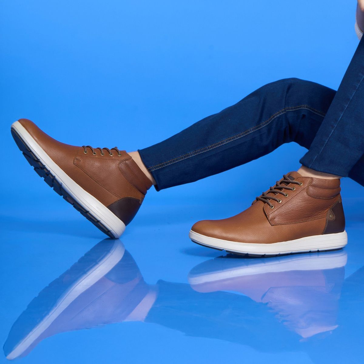 VIALE - Botín Derby Casual ANGELO-2538 Miel Viale Homme Cuero