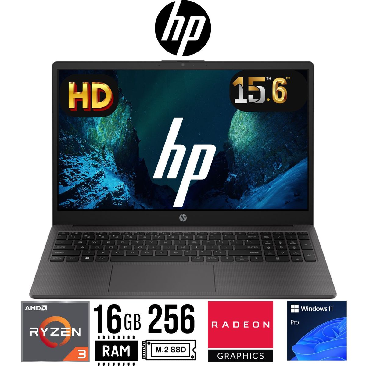 HP - LAPTOP HP 255 G10 RYZEN 3 7320U RAM 16GB SSD 256GB 15.6" HD Windows 11 PRO .