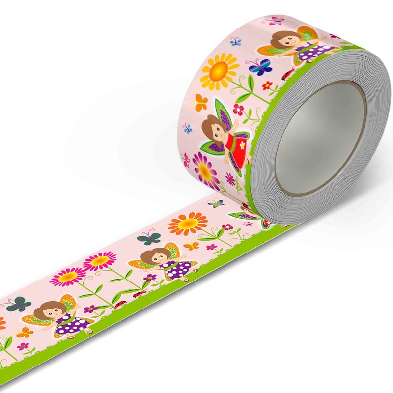 GENERICO - Cenefa Infantil Autoadhesiva para niñas – Hadas y flores – 5.92 mts