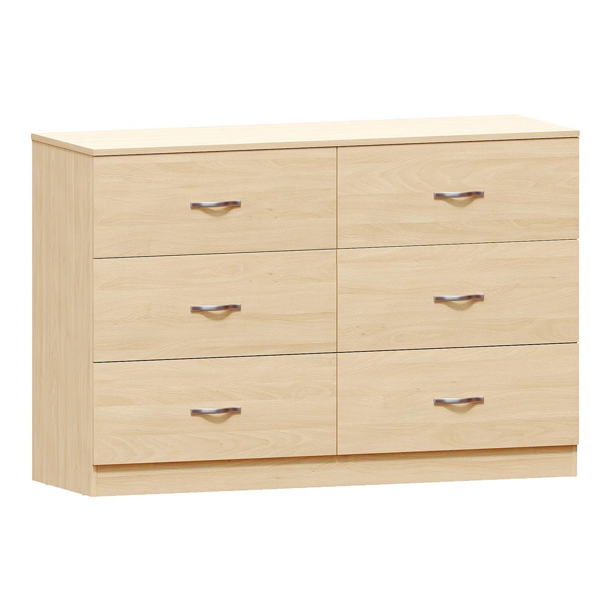 GENERICO - Comoda Melamina Roble Noa 1.20m 6 Cajones