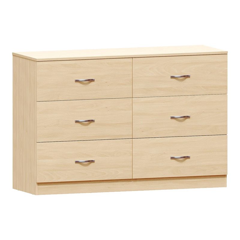 GENERICO - Comoda Melamina Roble Noa 1.20m 6 Cajones