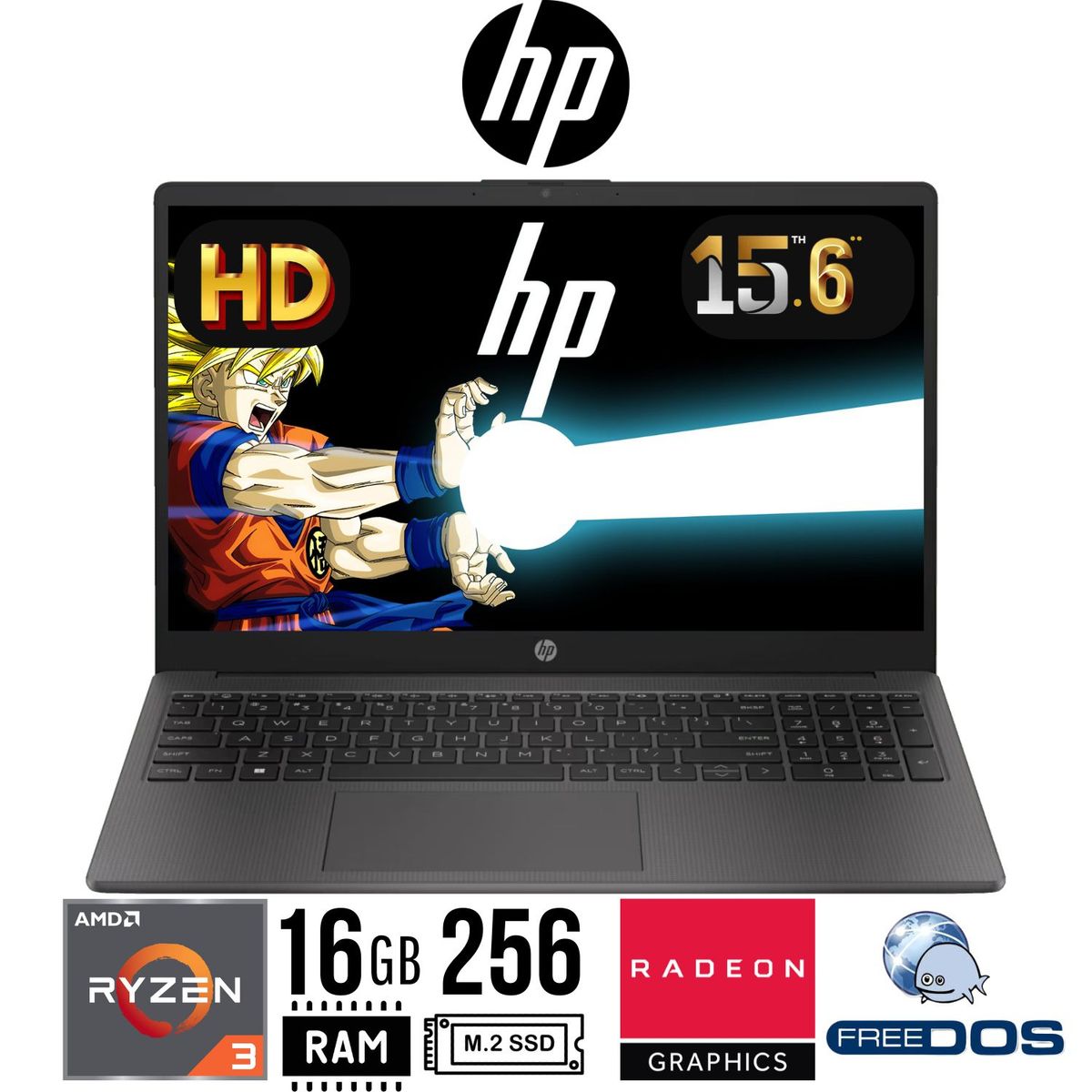 HP - LAPTOP HP 255 G10. RYZEN 3 7320U. 15.6" HD. RAM 16GB . SSD 256GB . FREE DOS.