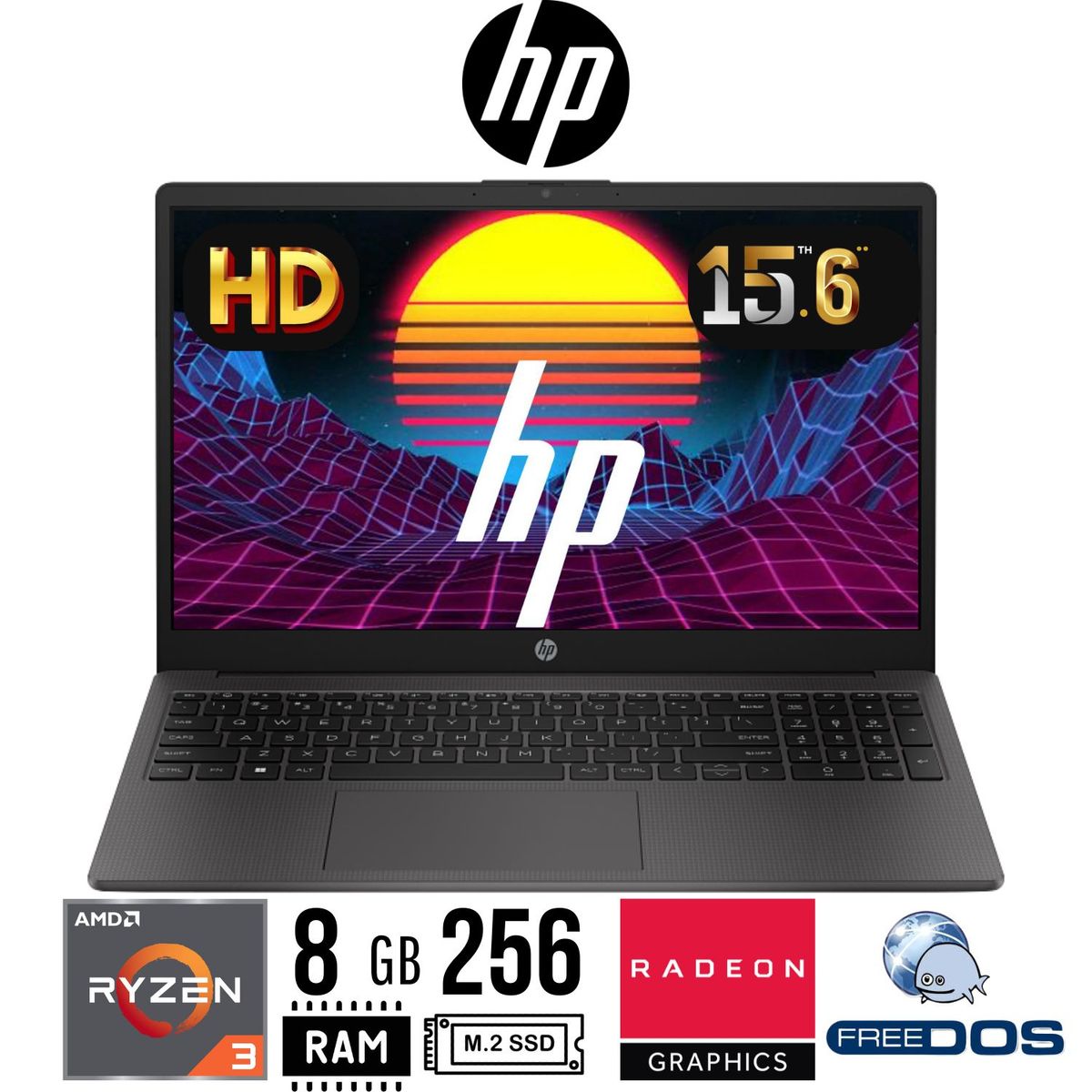 HP - LAPTOP HP 255 G10. RYZEN 3 7320U. 15.6" HD. RAM 8GB . SSD 256GB . FREE DOS.