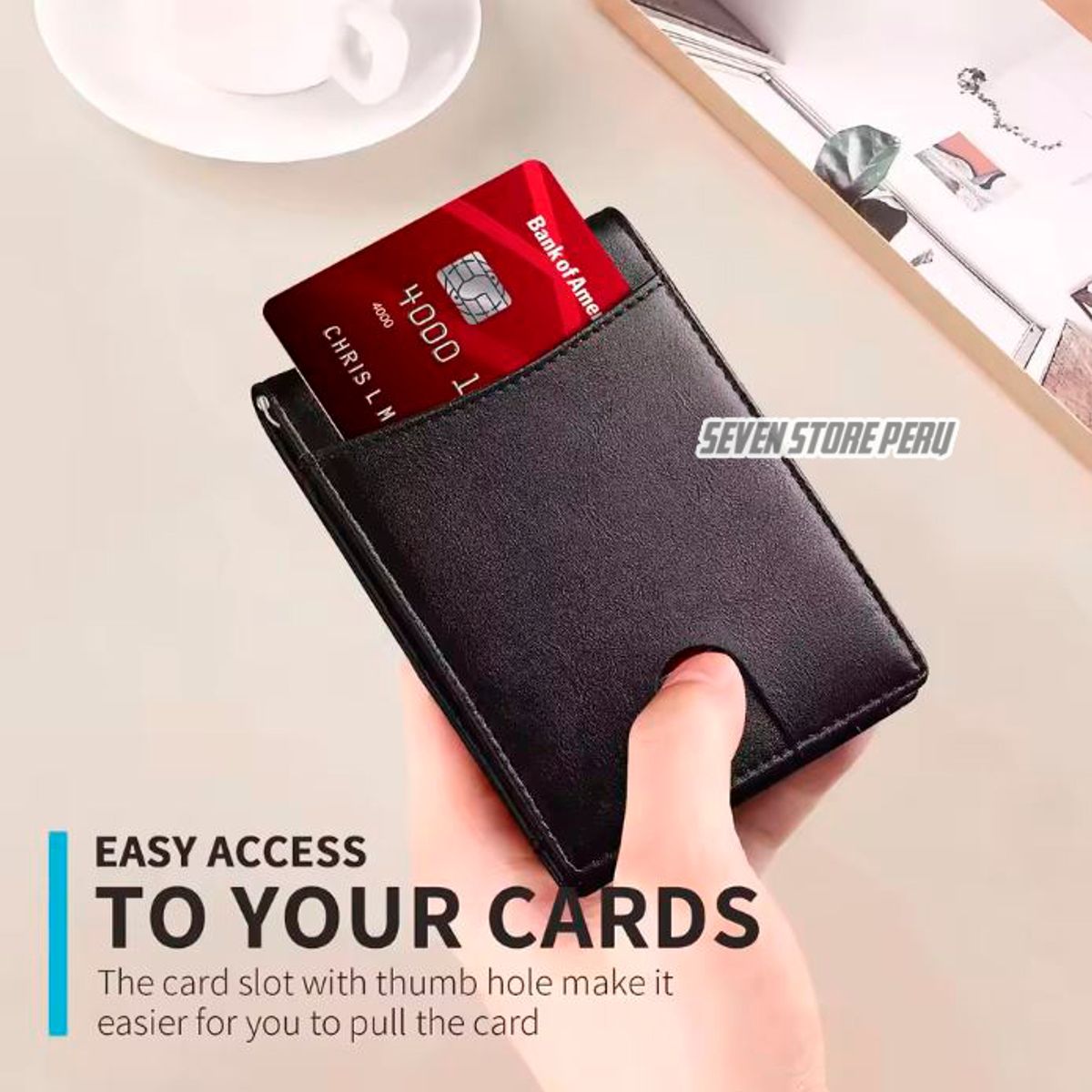 GENERICO - Billetera Antirobo Sistema Rfip con Clip Metalico