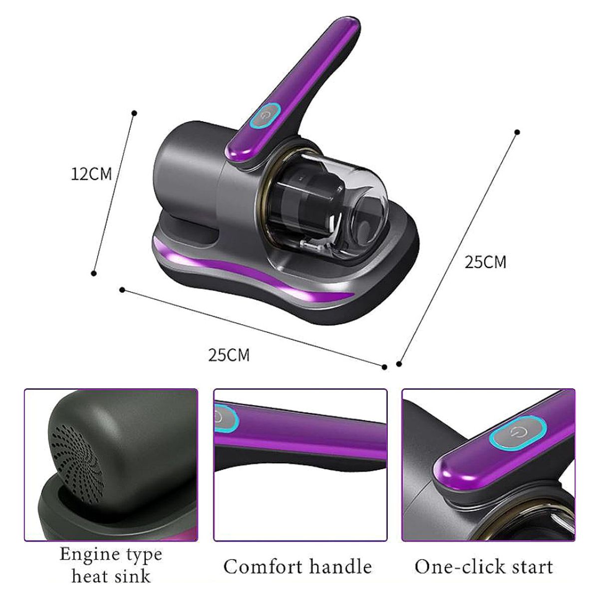 GENERICO - Apiradora Inalámbrica Anti Acaros con Luz UV