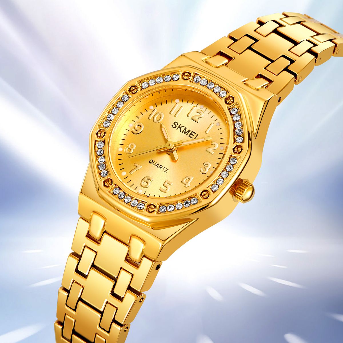SKMEI - RELOJ SKMEI 2508  DORADO CORREA ACERO PARA MUJER