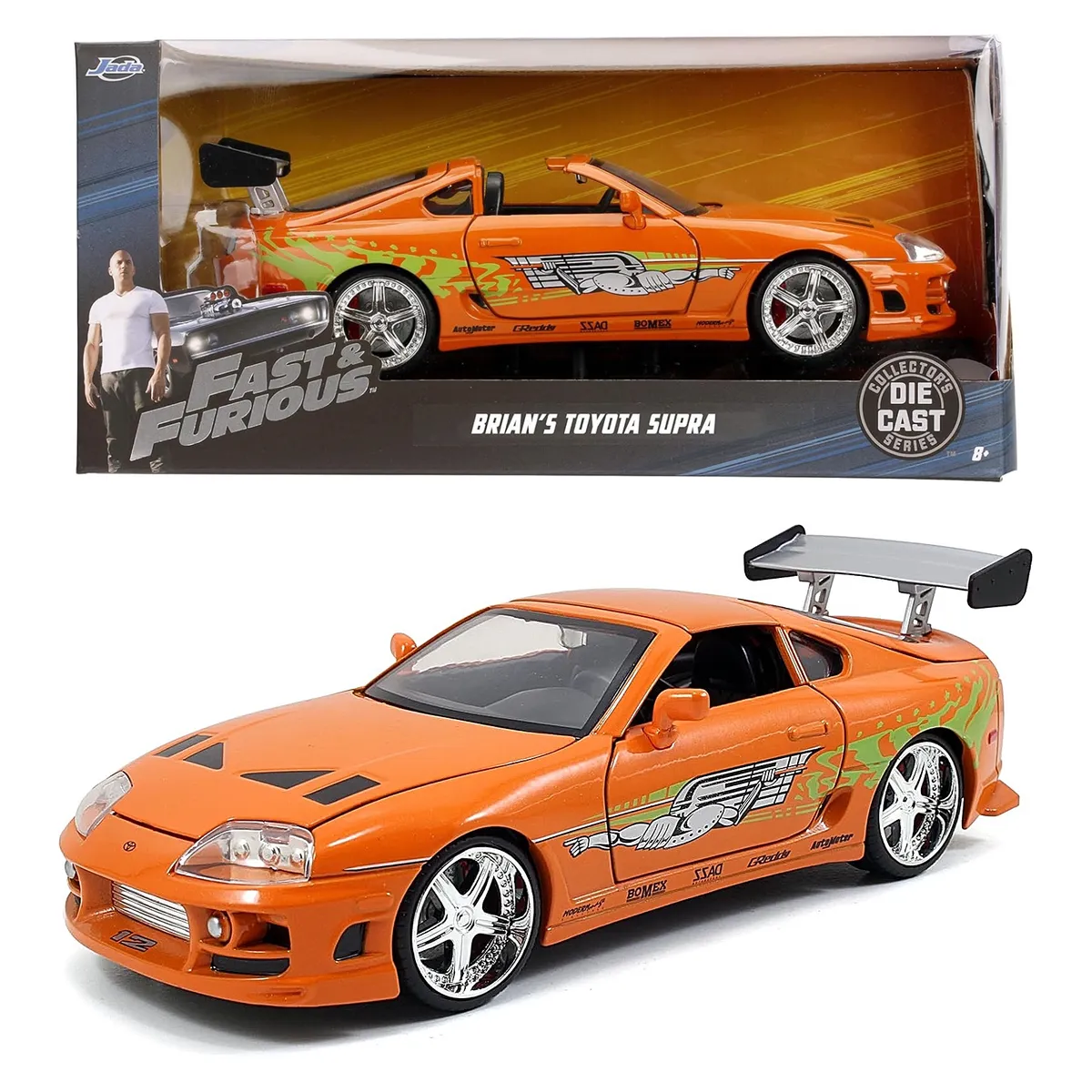 JADA TOYS - Auto Escala de Metal 1-24 Die-Cast Toyota Supra Rapidos y Furiosos