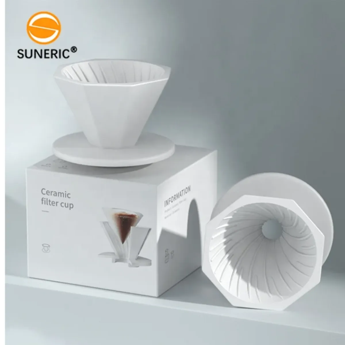 GENERICO - Dripper  de Cerámica V60 1-4 Tazas blanco