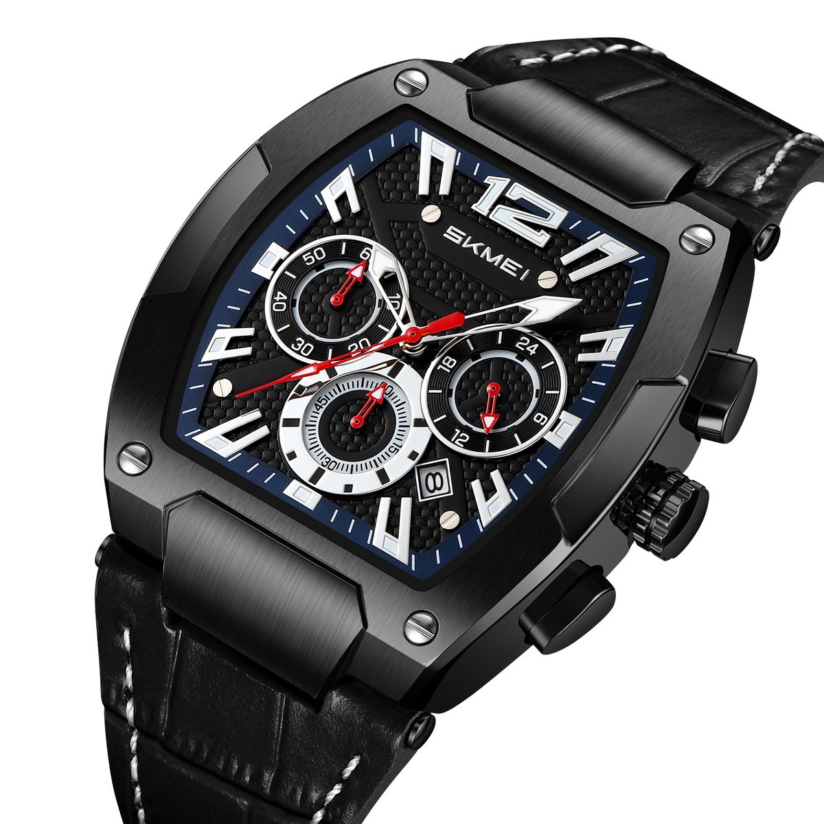 SKMEI - Reloj Skmei 9357 3 Diales y Cronómetro Correa de cuero Caballero