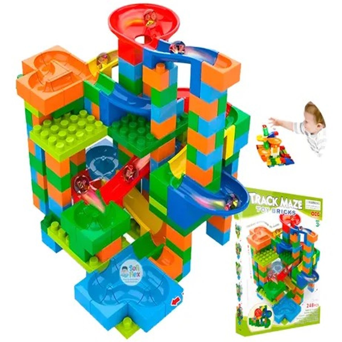 GENERICO - JUEGO DE BLOQUE DE CONSTRUCCION TRACK MAZE 248 PIEZAS