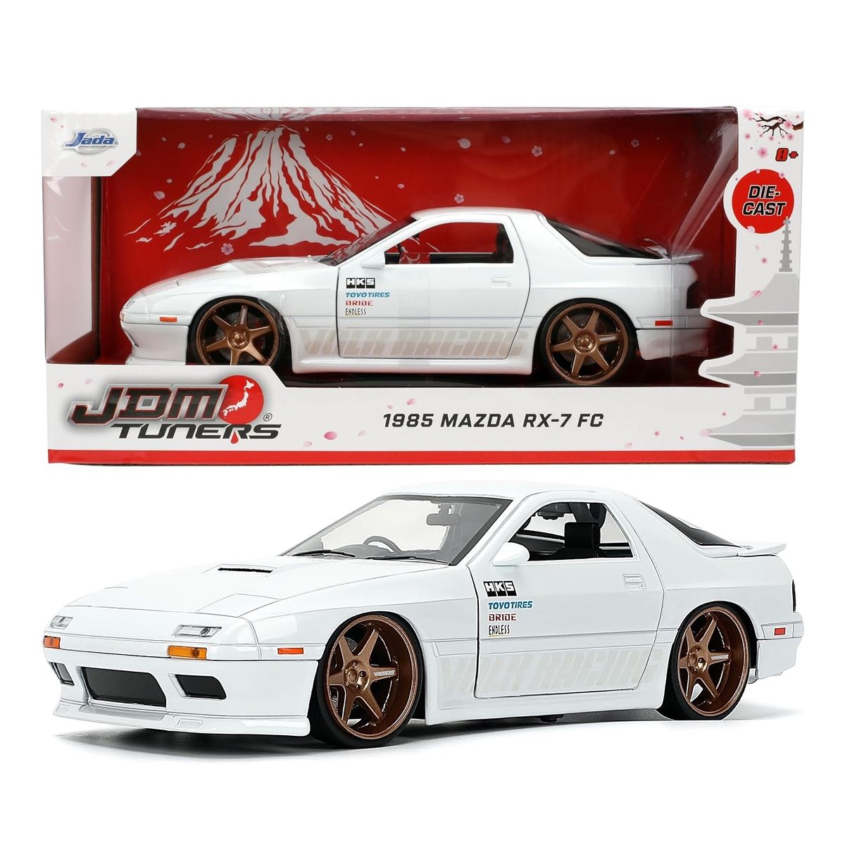 JADA TOYS - Auto Escala de Metal 1-24 Die-Cast Mazda RX-7 (FC) 1985 Initial D