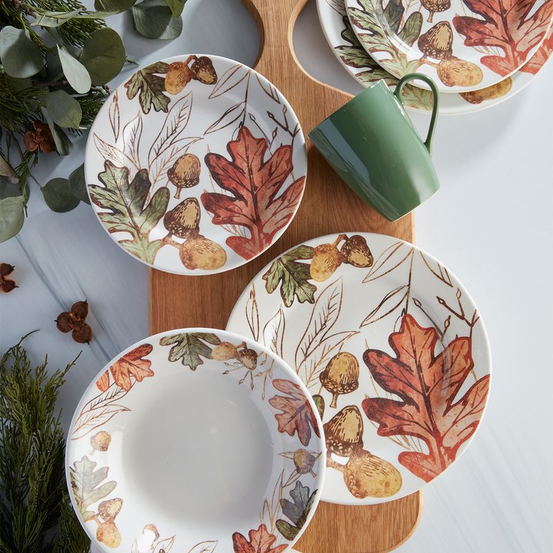 CORONA - Juego de Vajilla Corona Castaña 16 piezas