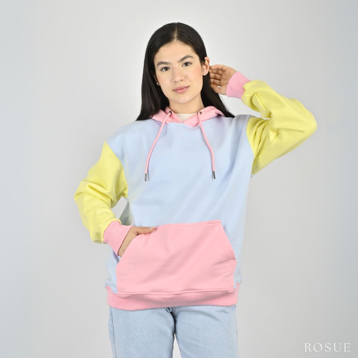ROSUE - Polera Tricolor Oversize Mujer