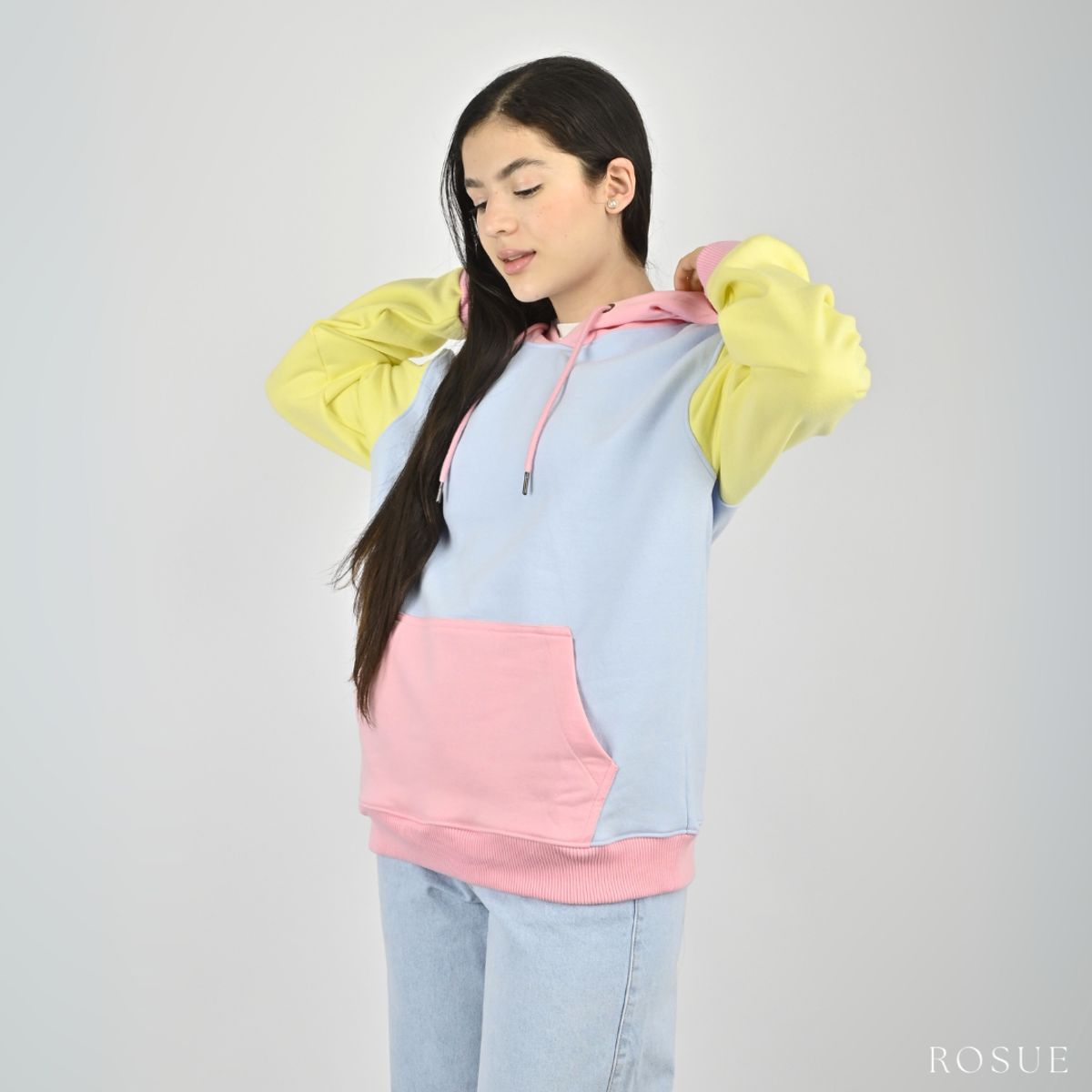 ROSUE - Polera Tricolor Oversize Mujer