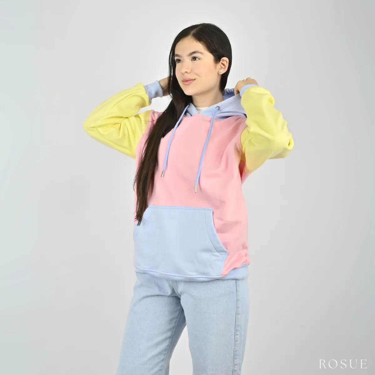 ROSUE - Polera Tricolor Oversize Mujer