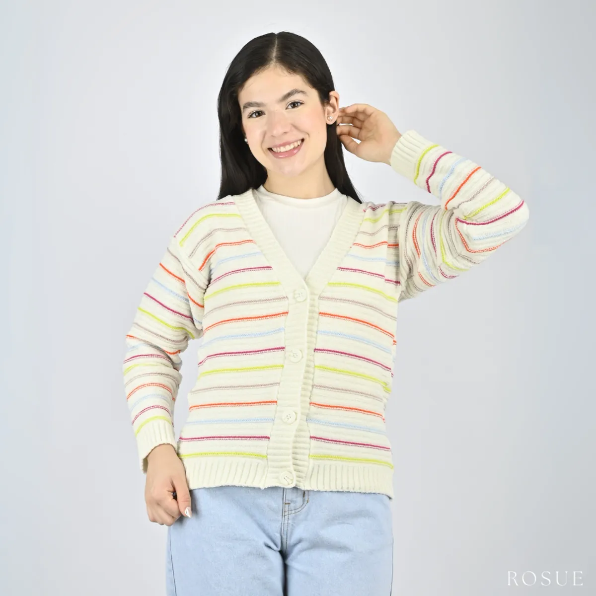 ROSUE - Cardigan Chompa de Hilo Invierno Mujer