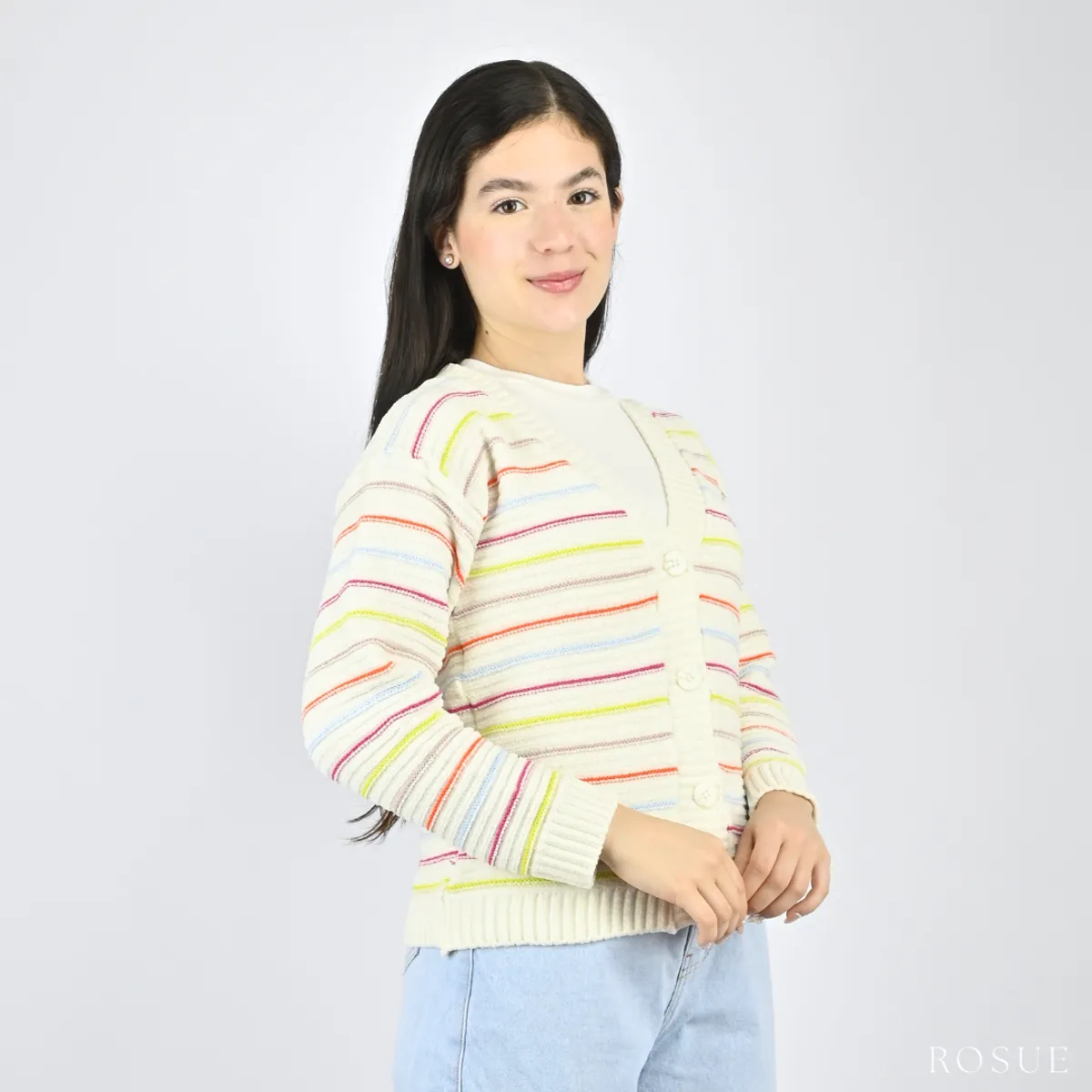 ROSUE - Cardigan Chompa de Hilo Invierno Mujer