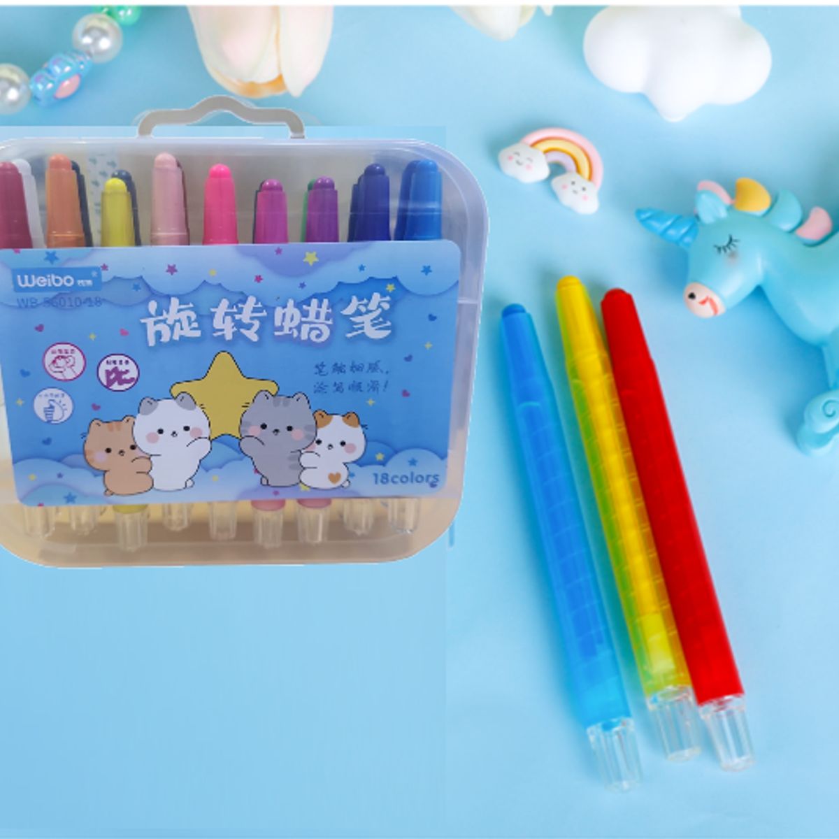 WEIBO - CRAYONES GEL COLORPEPS ESTUCHE X 18 UND