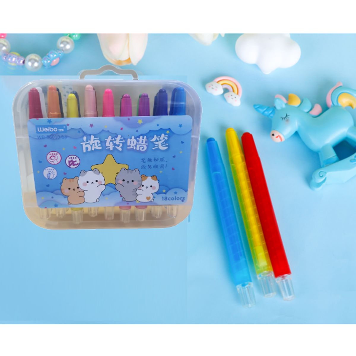 WEIBO - CRAYONES GEL COLORPEPS ESTUCHE X 18 UND