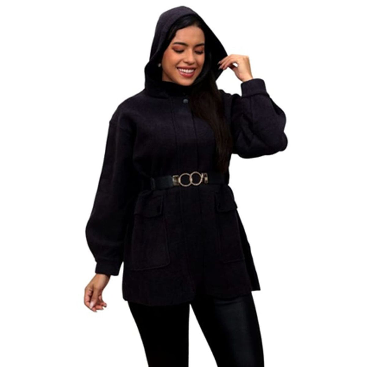 GENERICO - Abrigo Mujer Cintura Import Jul-88 Color Negro