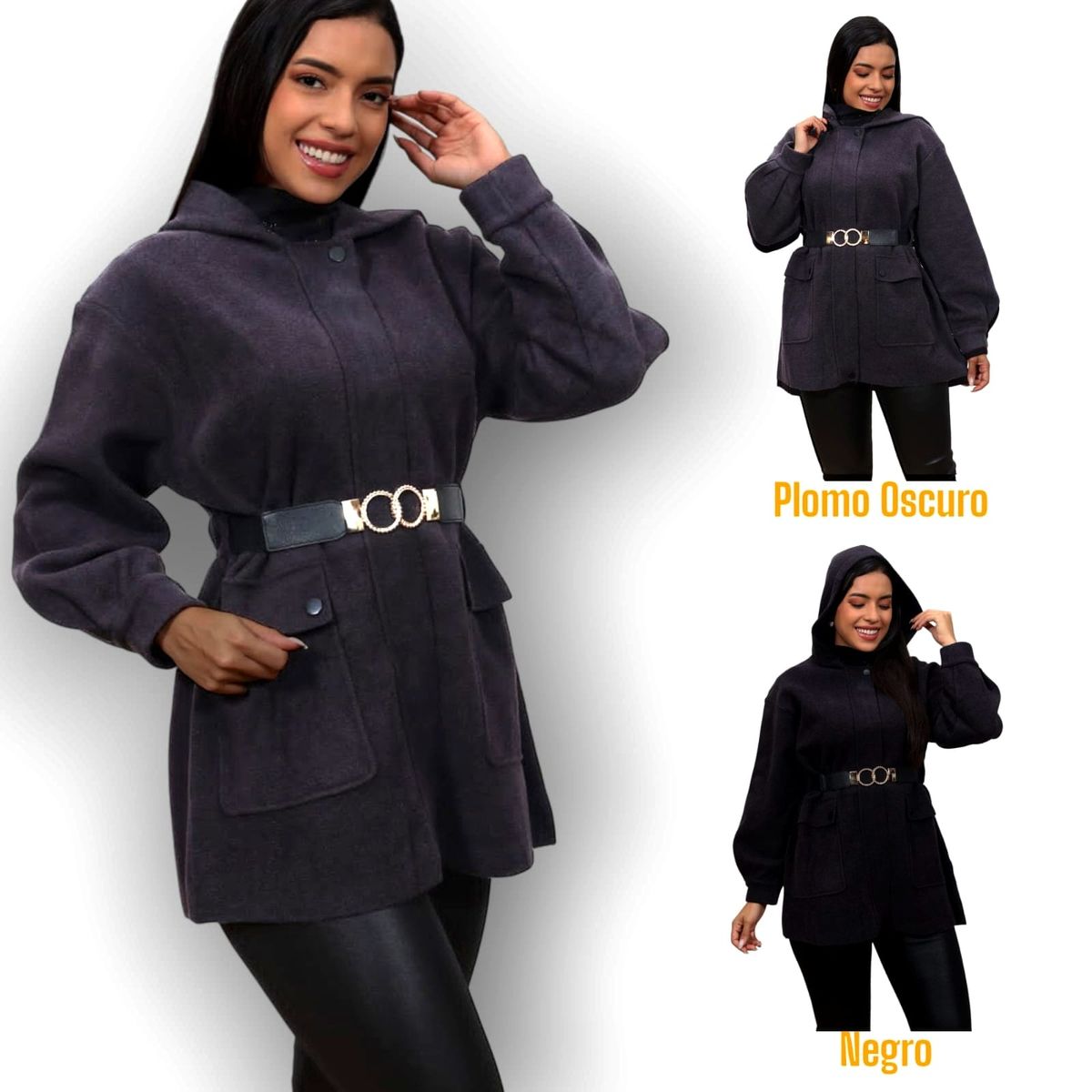 GENERICO - Abrigo Mujer Cintura Import Jul-88 Color Negro