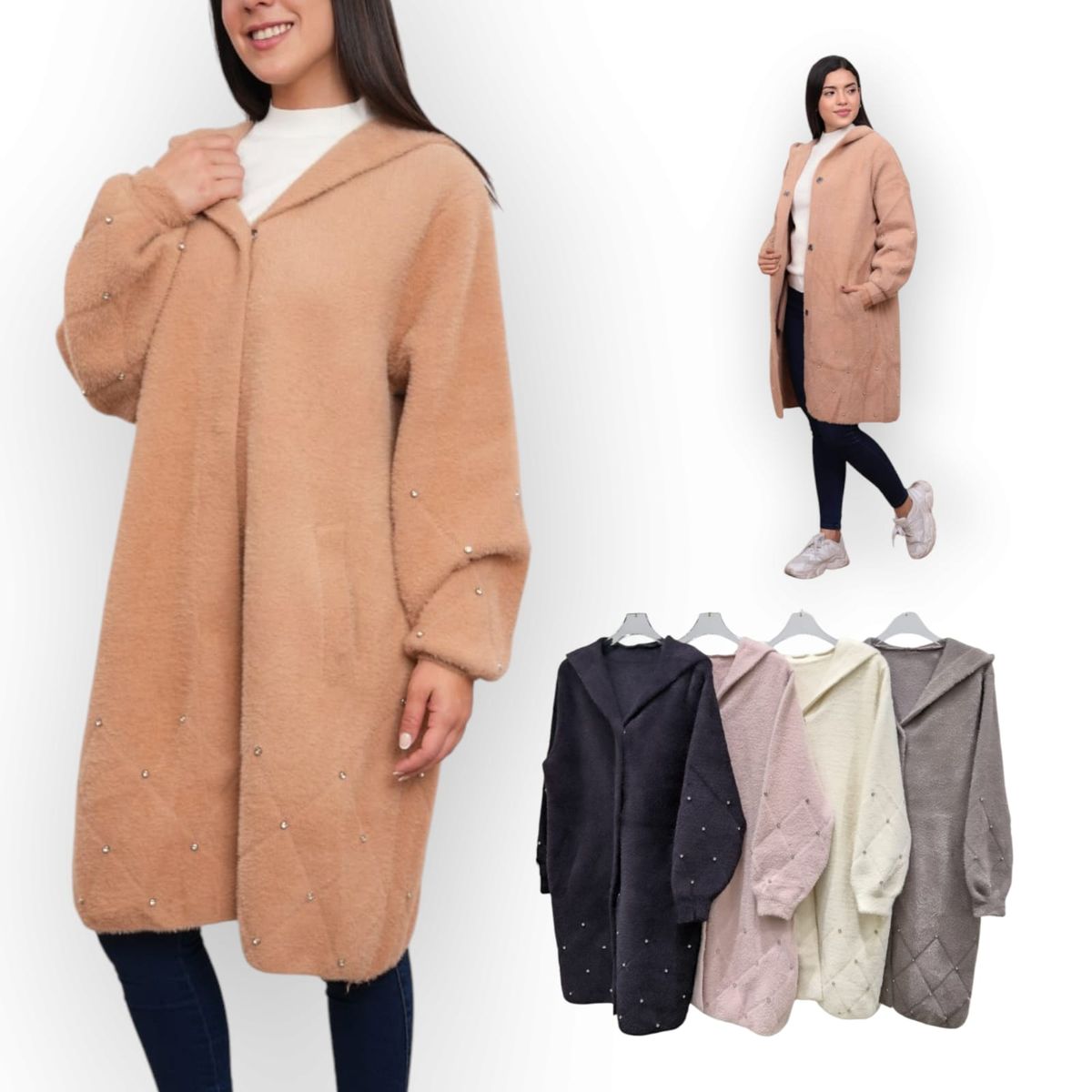 GENERICO - Abrigo Mujer Estrellita Import Jul-88 Color Beige