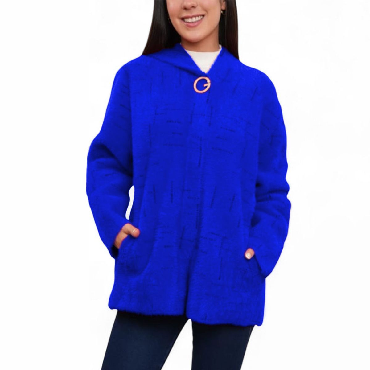 GENERICO - Abrigo Mujer Linda Laberinto Import Jul-65 Color Azul