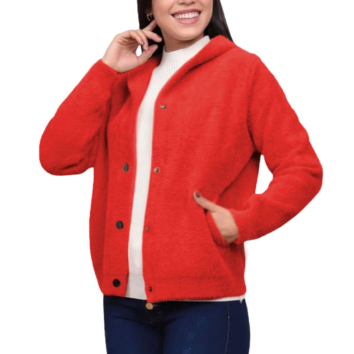 GENERICO - Abrigo Mujer Tierni Import Jul-65 Color Rojo