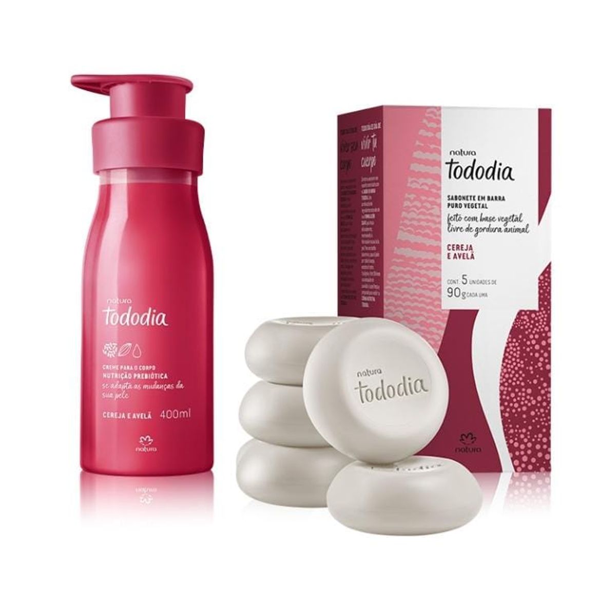 NATURA - Tododia Cereza y Avellana Crema para el cuerpo y Jabon - Natura