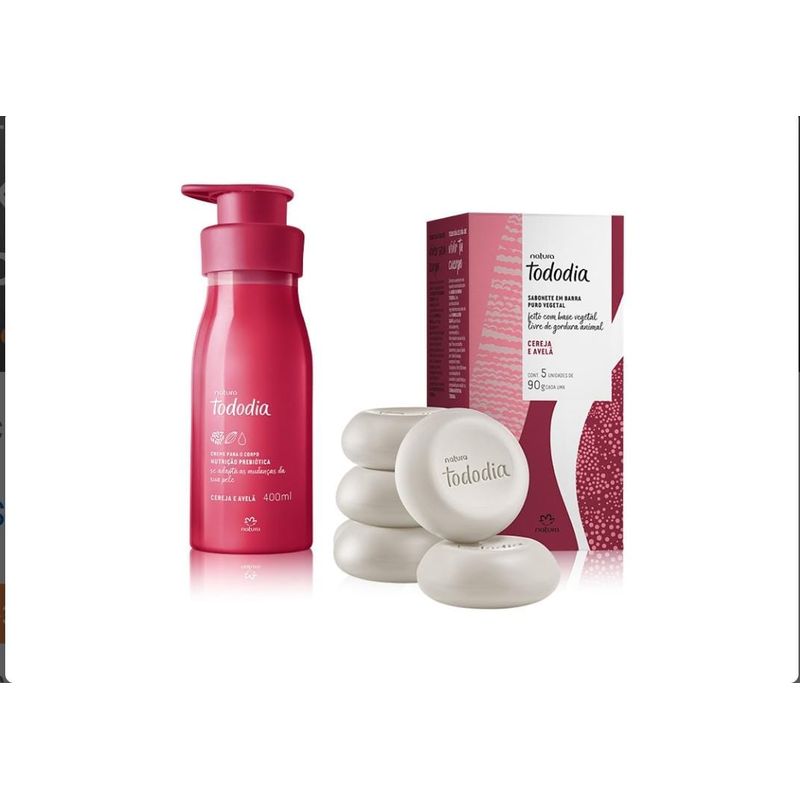 NATURA - Tododia Cereza y Avellana Crema para el cuerpo y Jabon - Natura