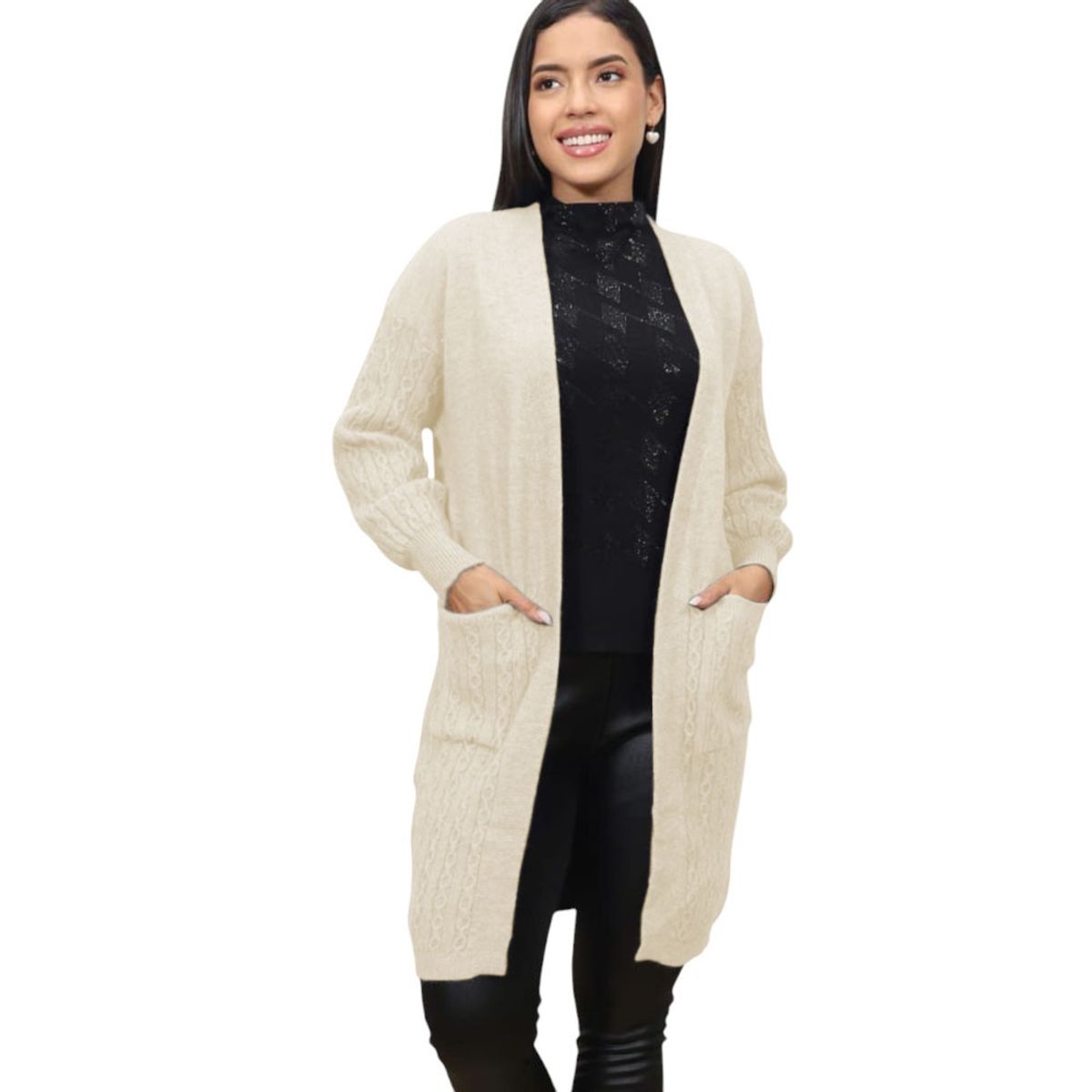 GENERICO - Abrigo Mujer Capa Import Jul-55 Color Perla