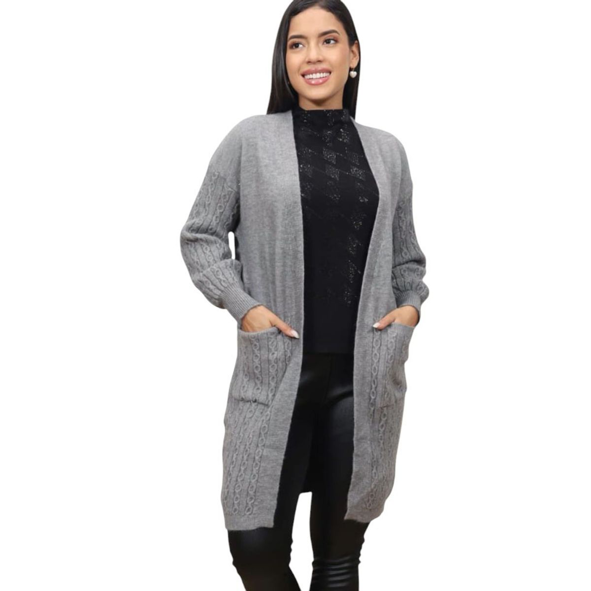 GENERICO - Abrigo Mujer Capa Import Jul-55 Color Plomo