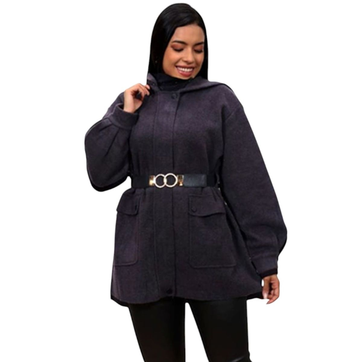 GENERICO - Abrigo Mujer Cintura Import Jul-88 Color Plomo