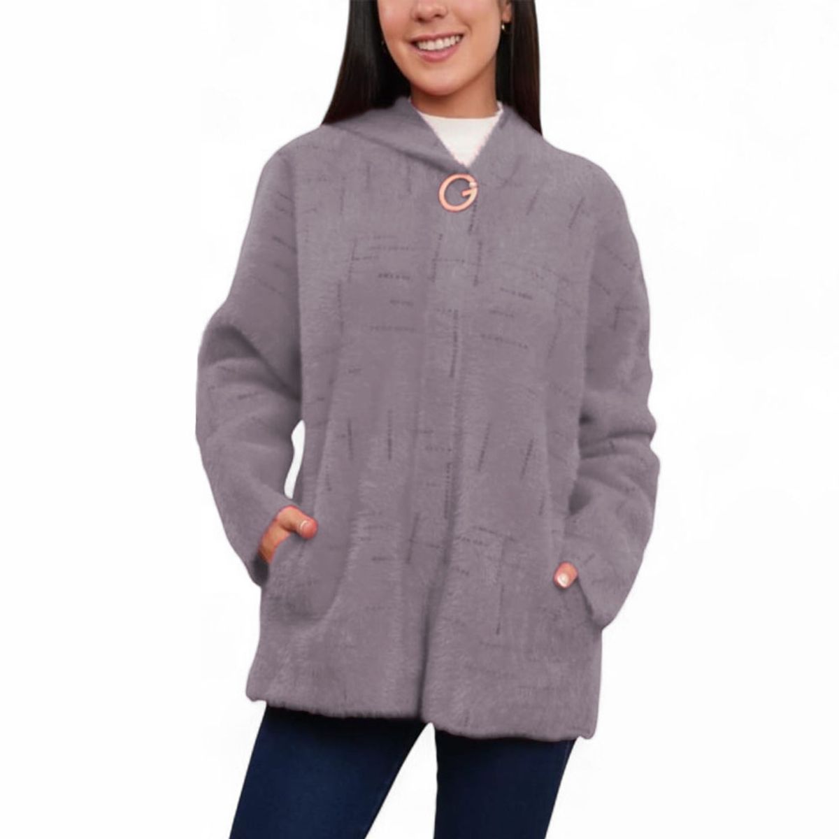 GENERICO - Abrigo Mujer Linda Laberinto Import Jul-65 Color Lila