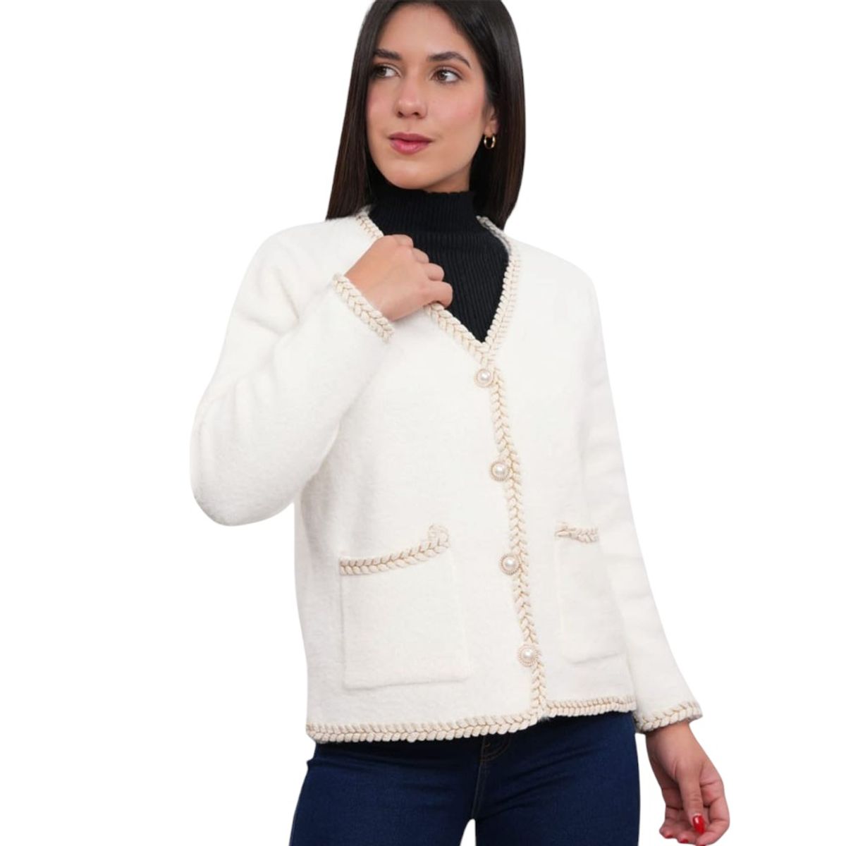GENERICO - Abrigo Mujer Minini Import Jul-60 Color Perla