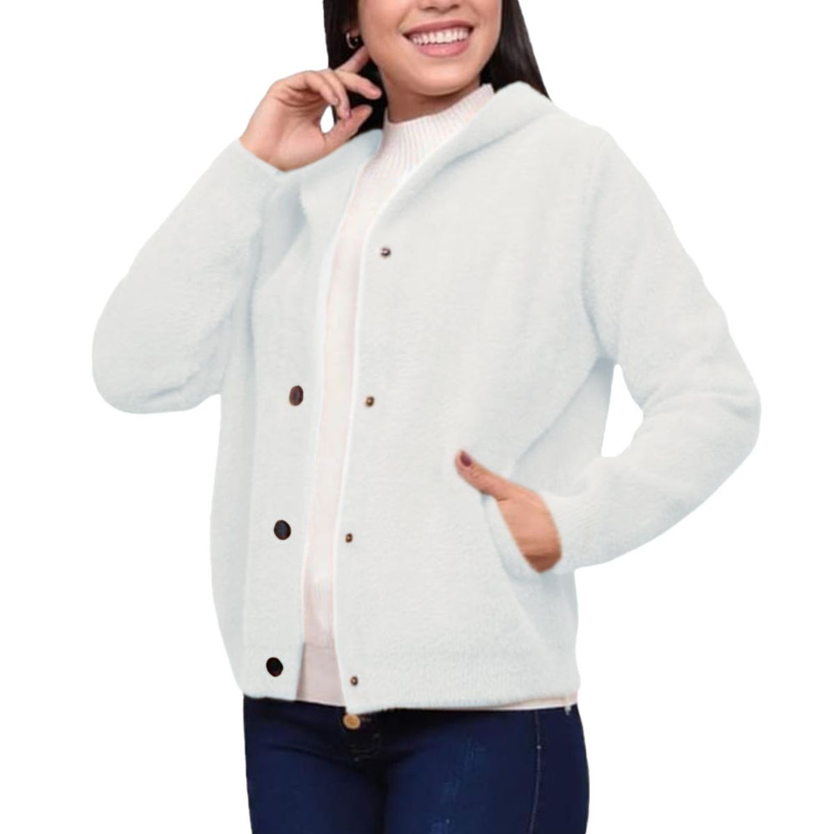 GENERICO - Abrigo Mujer Tierni Import Jul-65 Color Perla