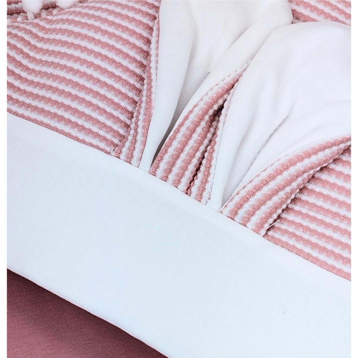 BABY MERINOS - Colcha bebé acolchada - Orejitas - Palo Rosa