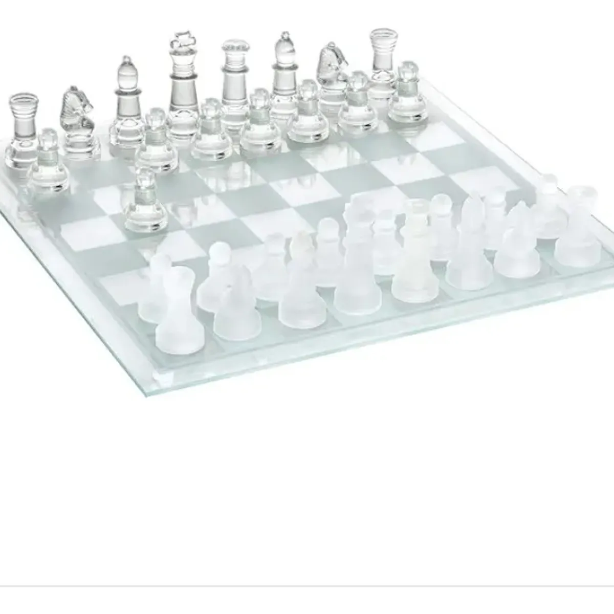 PUREPOWER - Ajedrez Cristal Mediano De Vidrio Juego De Mesa Profesional