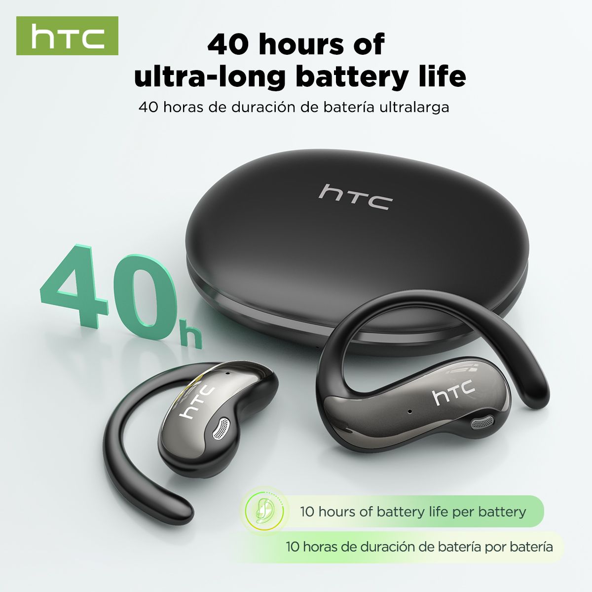 HTC - Auriculares Bluetooth inalámbricos HTC NE19 beige