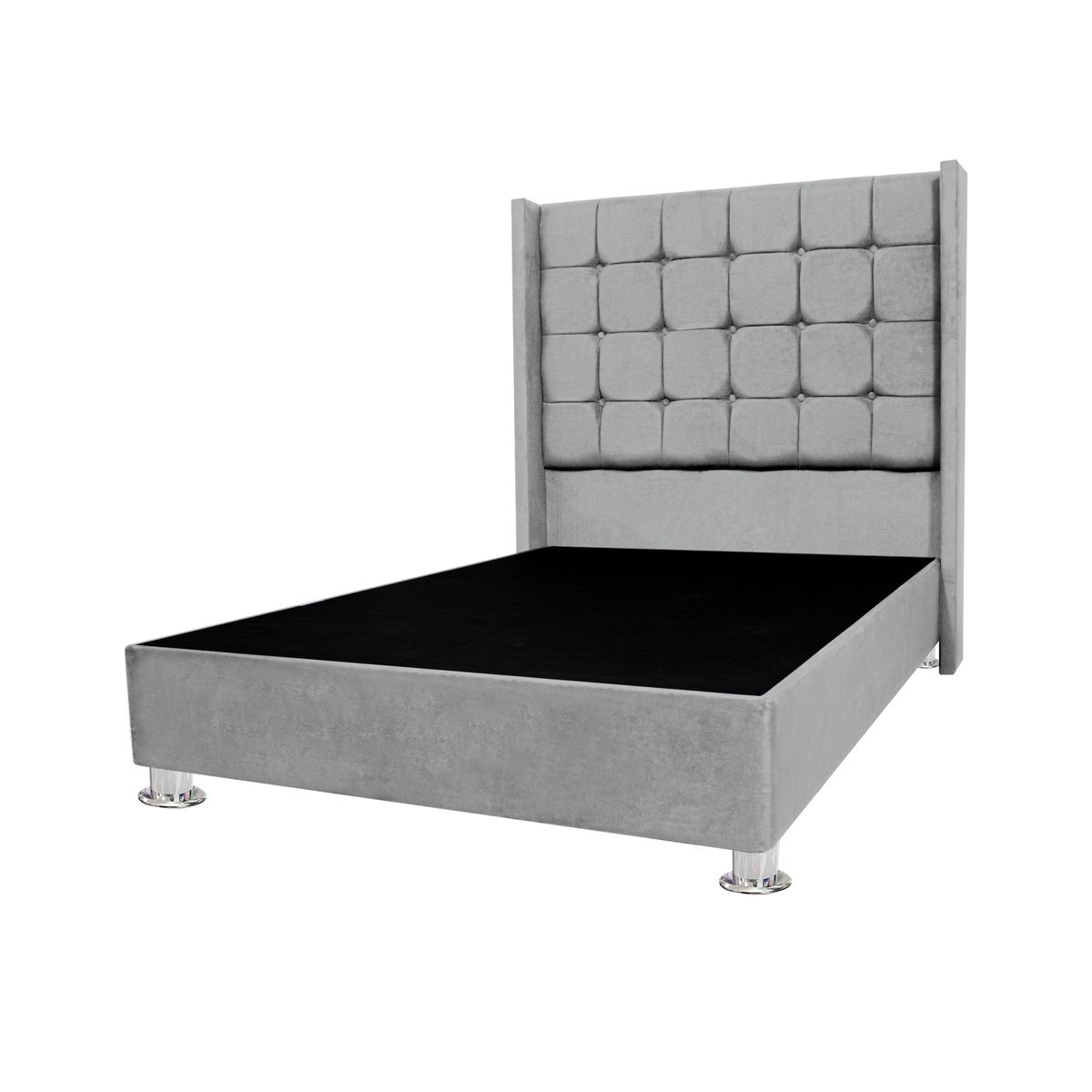 BARAKA HOME - Base de Cama Luton + Cabecera Emperatriz Imperial 2 Plz - Gris Claro