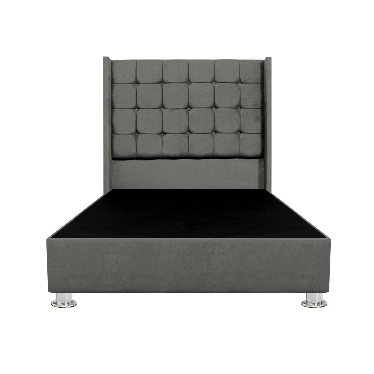 BARAKA HOME - Base de Cama Luton + Cabecera Emperatriz Imperial 2 Plz - Gris Oscuro