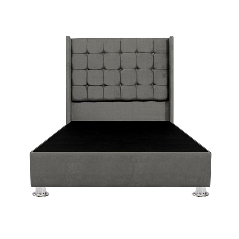 BARAKA HOME - Base de Cama Luton + Cabecera Emperatriz Imperial 2 Plz - Gris Oscuro