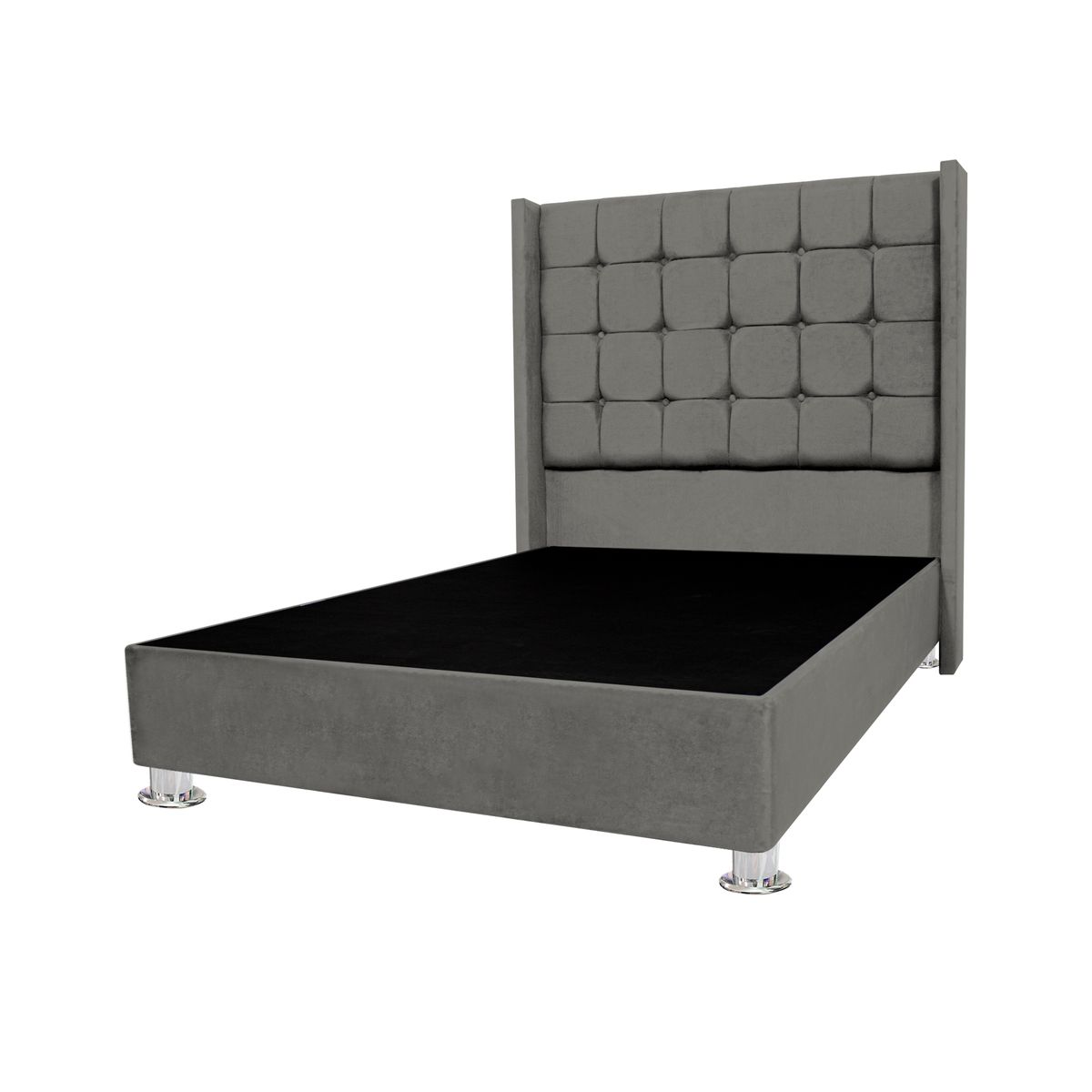 BARAKA HOME - Base de Cama Luton + Cabecera Emperatriz Imperial 2 Plz - Gris Oscuro