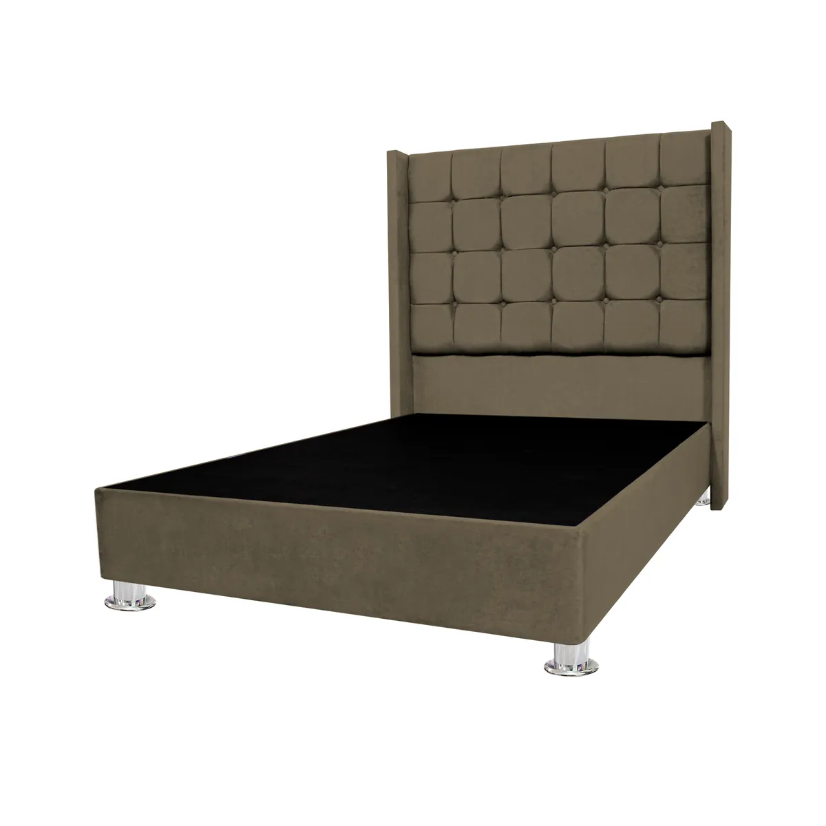 BARAKA HOME - Base de Cama Luton + Cabecera Emperatriz Imperial 2 Plz - Beige Oscuro