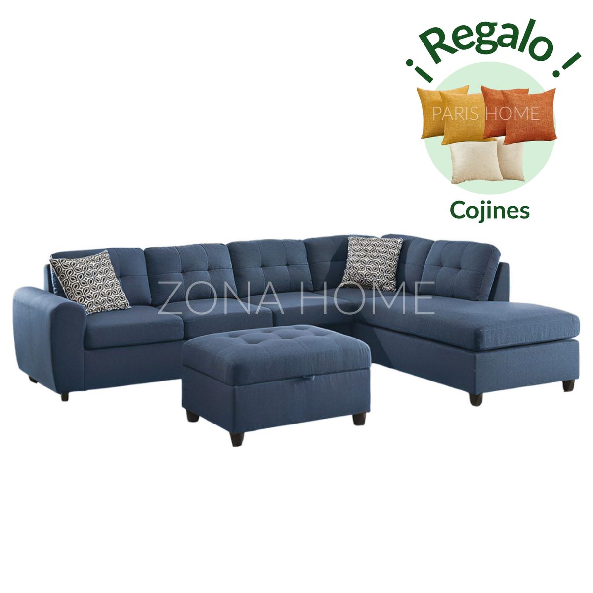 GENERICO - Sofá Seccional Derecho Siena - Azul