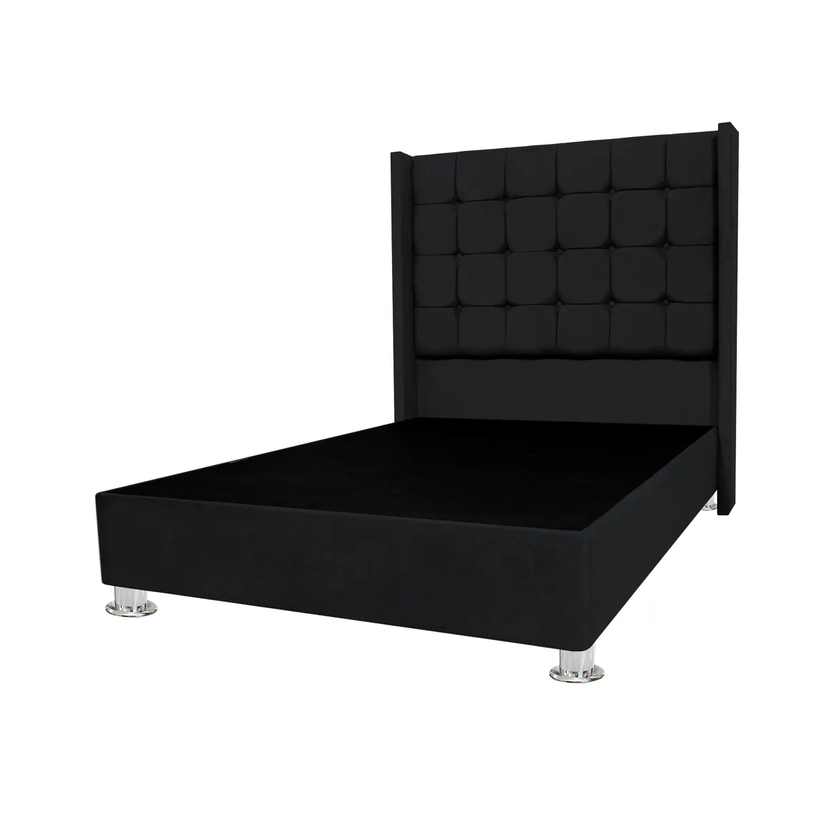 BARAKA HOME - Base de Cama Luton + Cabecera Emperatriz Imperial 2 Plz - Negro