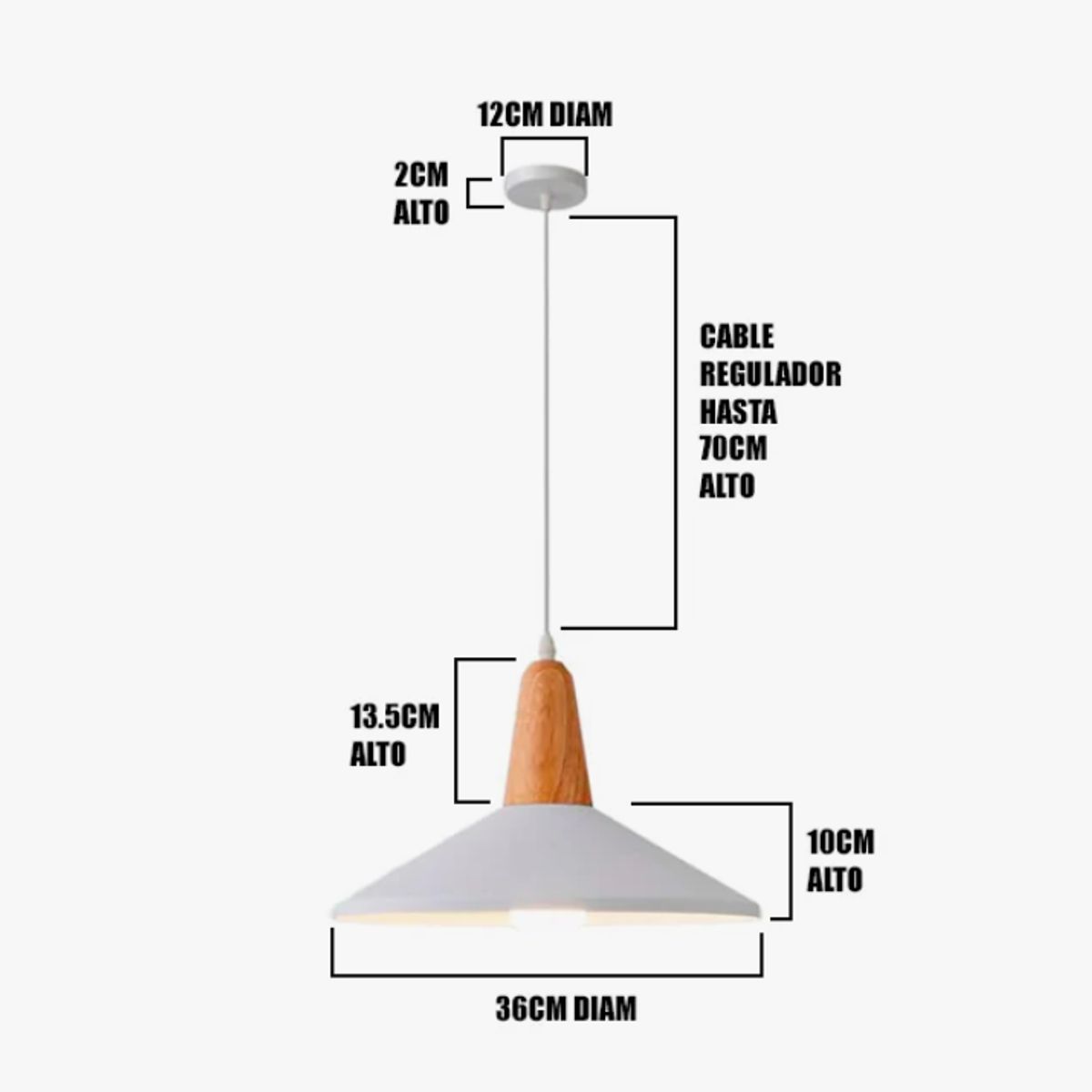 GENERICO - Lámpara Colgante Campana White Led